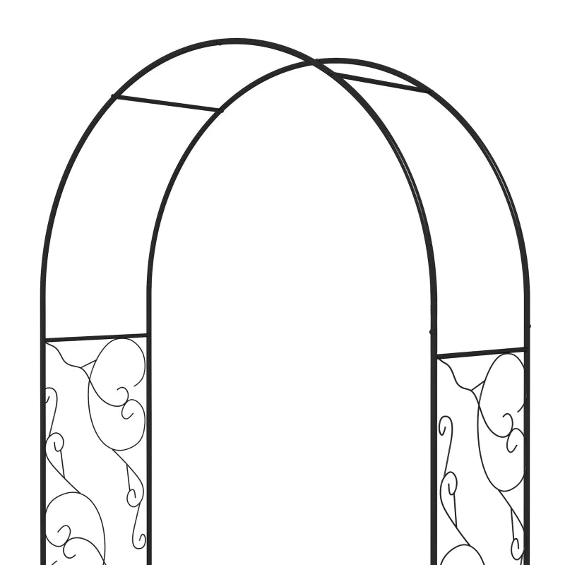 Black Garden Arbor with Double Gates – Outdoor Arch for Roses, Vines, Weddings