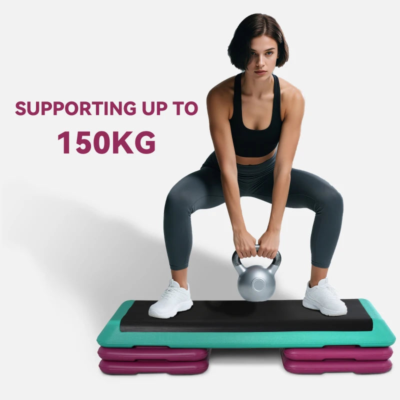 Compact Aerobic Stepper – Adjustable Heights, Non-Slip Surface