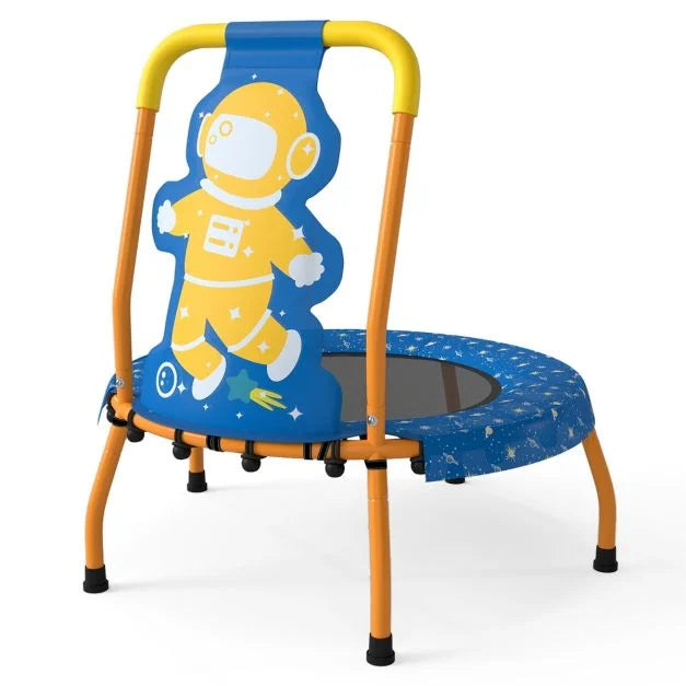 Cute EN71 Certified Children’s Trampoline with Soft Foam Handlebar