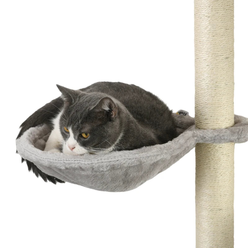 Four-Piece Grey Cat Wall Mounted Furniture with Steps