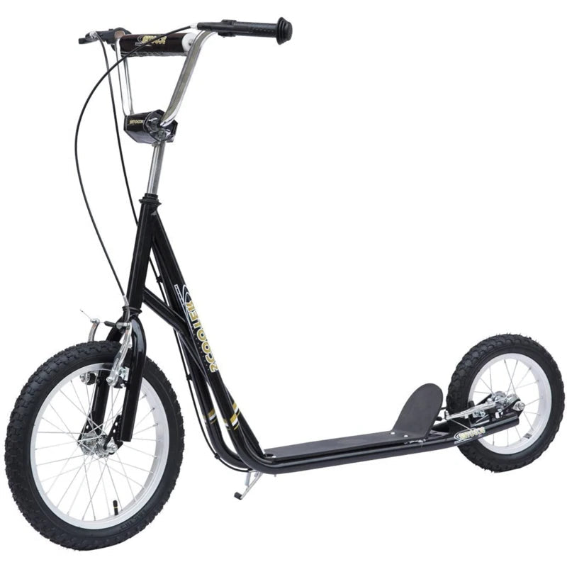 Kick Scooter for Ages 5+, 16" Wheels, Dual Brakes, Adjustable Handlebar, Black