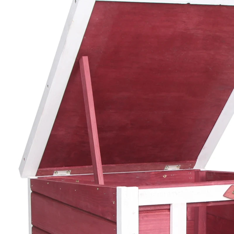 Wooden Rabbit Hutch 51x42x43cm – Red
