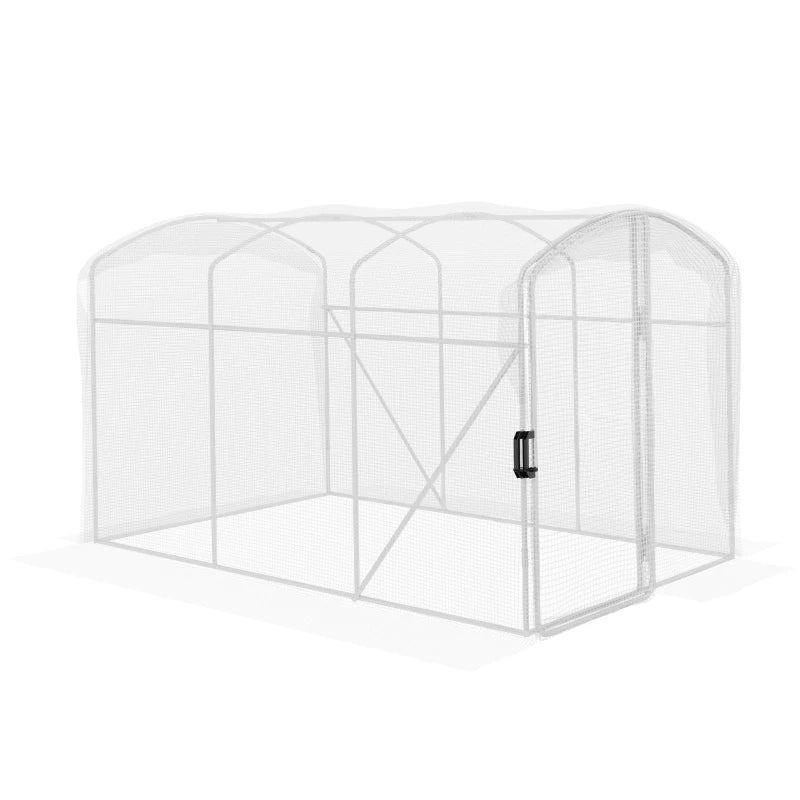 Walk-In Polytunnel Greenhouse with UV-Resistant PE Cover & Steel Frame – 2 x 2 x 2 m, White