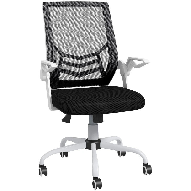 Black Mesh Desk Chair with Lumbar Support & Wheels