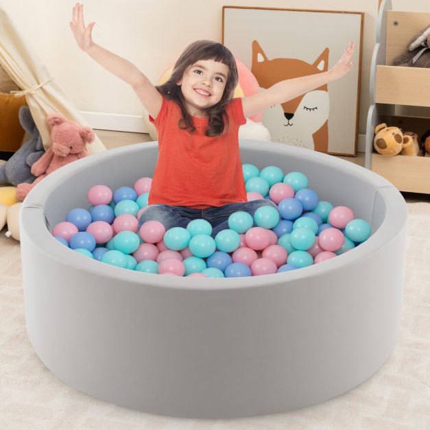90x30cm Soft Round Ball Pool for Babies & Toddlers with 200 Ocean Balls