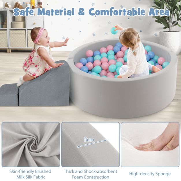 90x30cm Soft Round Ball Pool for Babies & Toddlers with 200 Ocean Balls