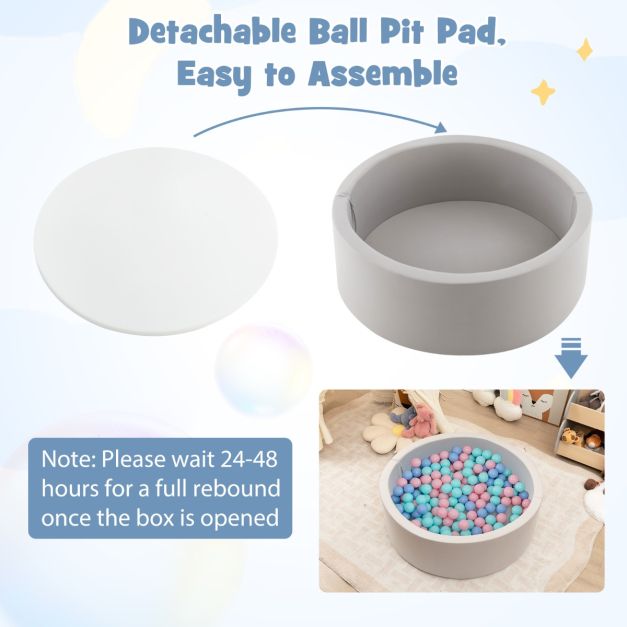 90x30cm Soft Round Ball Pool for Babies & Toddlers with 200 Ocean Balls