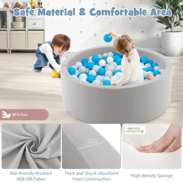 90x30cm Soft Round Ball Pool for Babies & Toddlers with 200 Ocean Balls
