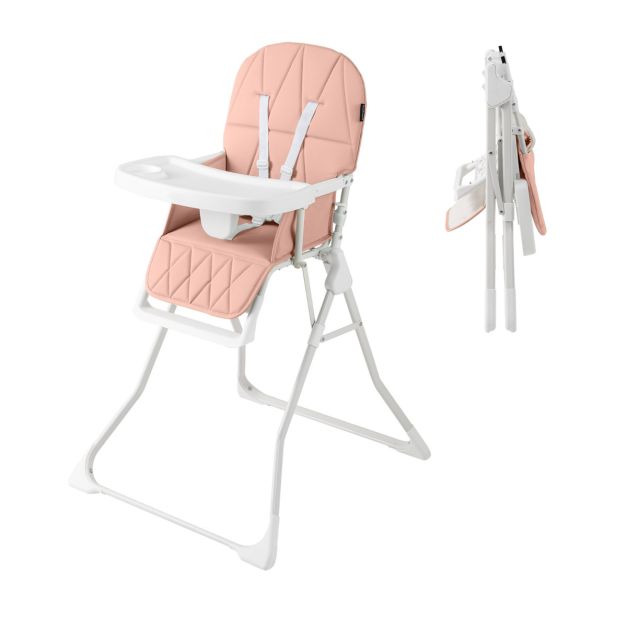 Foldable Baby High Chair Featuring Removable, Adjustable Tray for Comfort