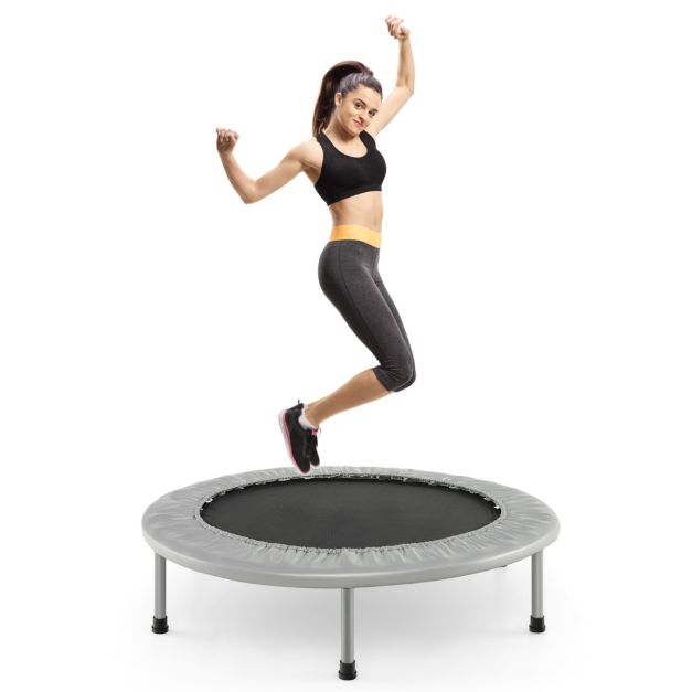 Mini Foldable Trampoline with Durable Springs and Padded Protective Cover