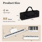 88-Key Folding Electric Piano Keyboard with Full-Size Lighted Keys for Beginners & Kids