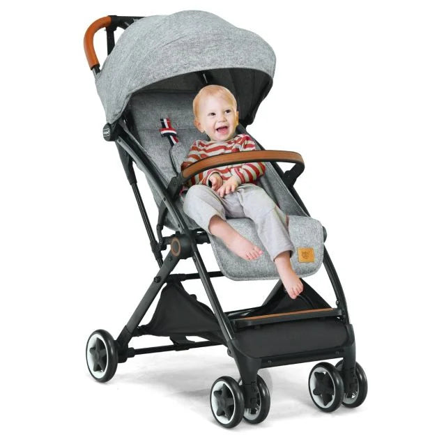 Lightweight Folding Pushchair with Adjustable Backrest and Footrest