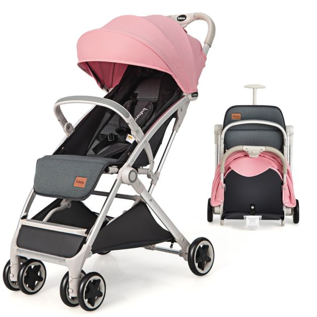 Lightweight Folding Pushchair with Adjustable Backrest and Footrest