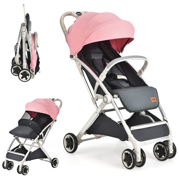 Lightweight Folding Pushchair with Adjustable Backrest and Footrest