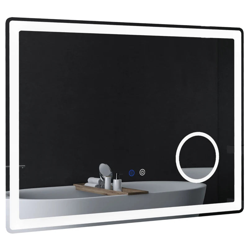 LED Vanity Mirror, 80x60cm, 3 Colours, Anti-Fog, Smart Touch, 3X Zoom