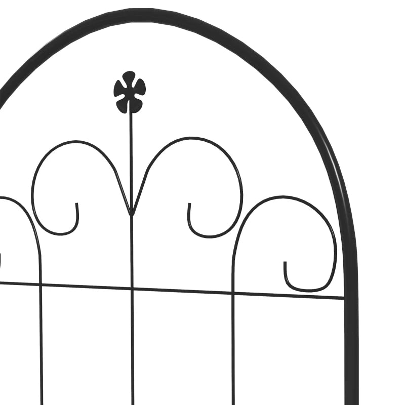 Climbing Plant Support Trellis Set with Floral Metal Design for Garden, Set of 2