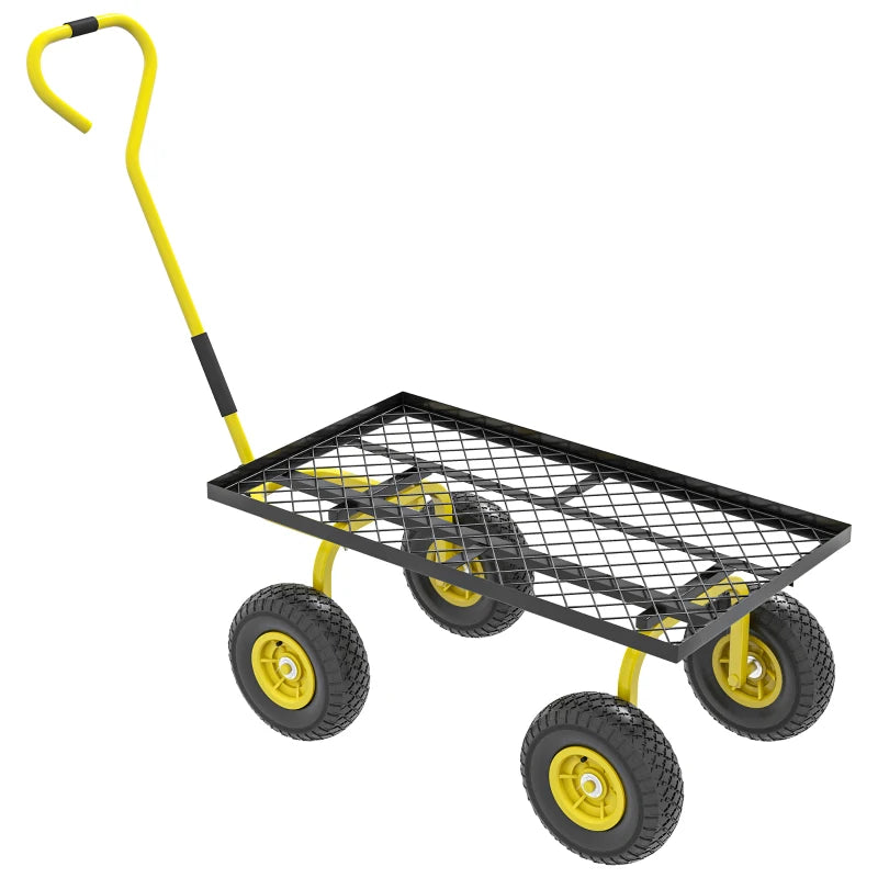 Durable Garden Trolley Cart with Rotating Handle, Pneumatic Wheels & 150kg Load Capacity