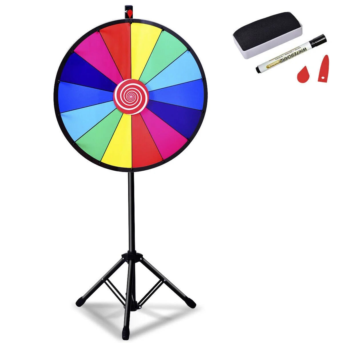 Adjustable Tripod Colored Fortune Wheel – Tabletop & Event Game Fun