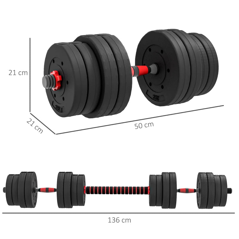 Black 30kg Adjustable Dumbbells for Body Training
