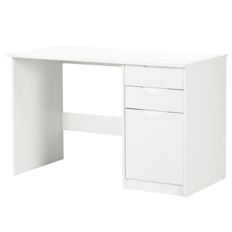 High Gloss White Desk 120x60cm with Drawers & Storage Cabinet