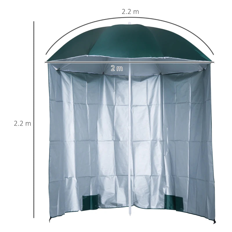 Fishing Umbrella with Side Protection, Beach Parasol & Bonus Carry Bag – 88" Arc
