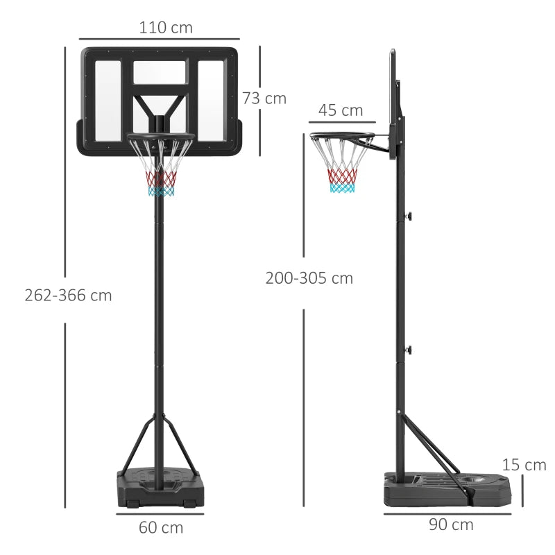Basketball Net & Stand Set – Height Adjustable & Portable