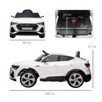 Remote-Controlled 12V Kids Electric Ride-On Car with Lights, Music & Horn – White
