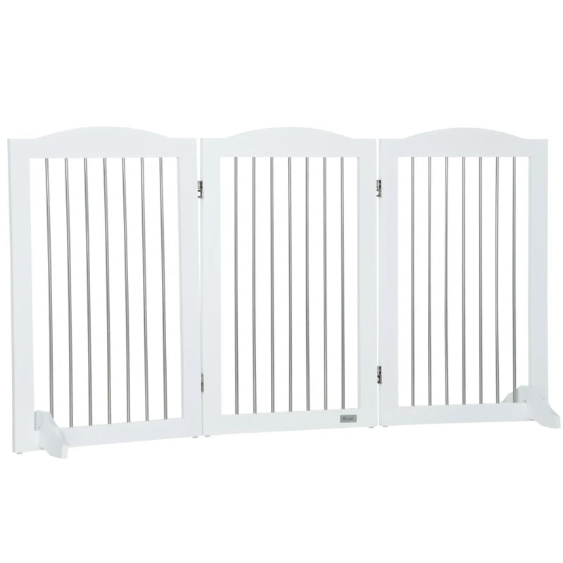 White Foldable Dog Gate for Staircases & Hallways