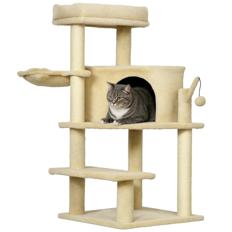 Cat Tree Tower 100cm – Cream White Sisal Design
