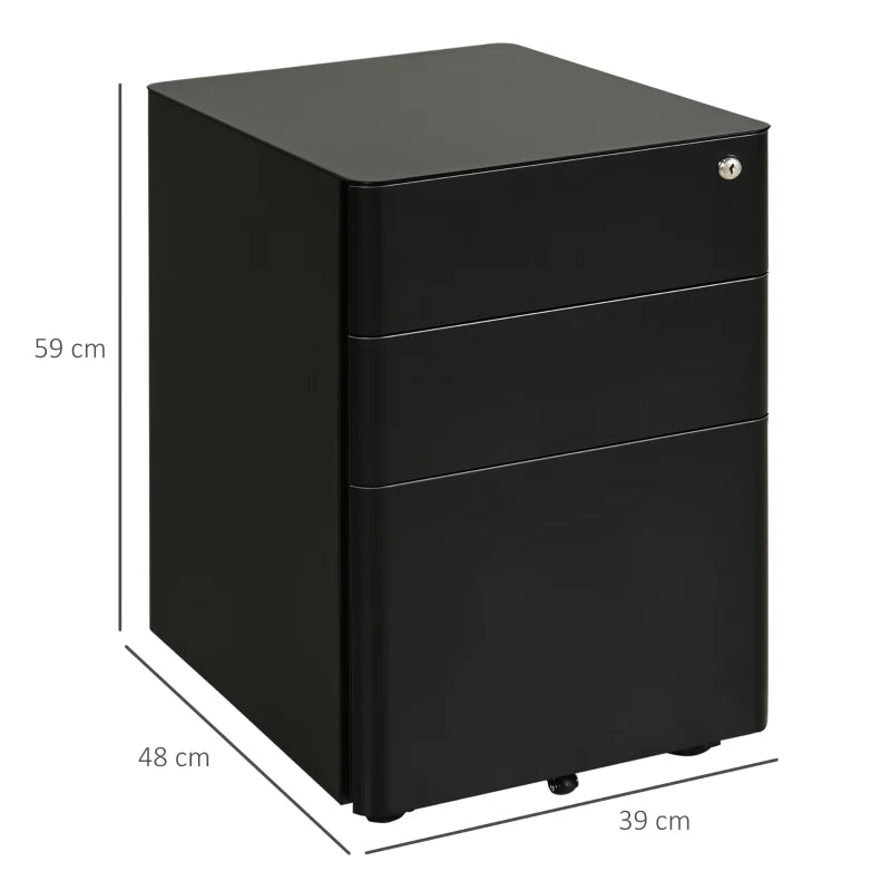 eel Office Cabinet with Lock – Vinsetto Mobile File Storage for A4 & Legal