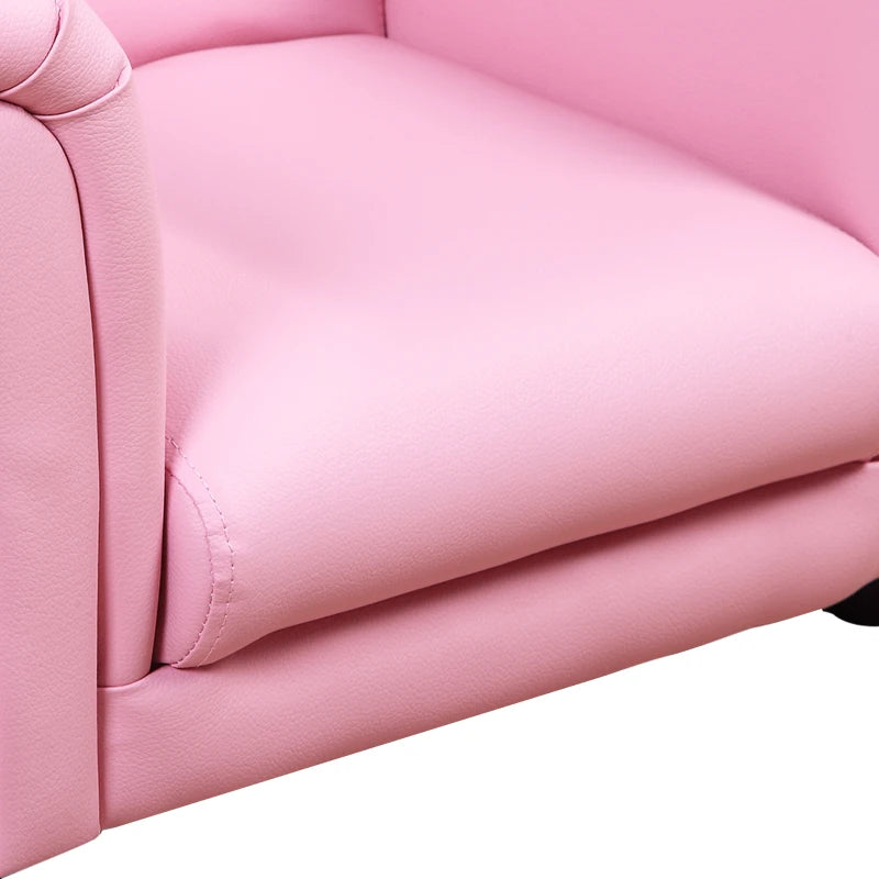 Pink Toddler Sofa Chair with Stool, Single Seater for Kids