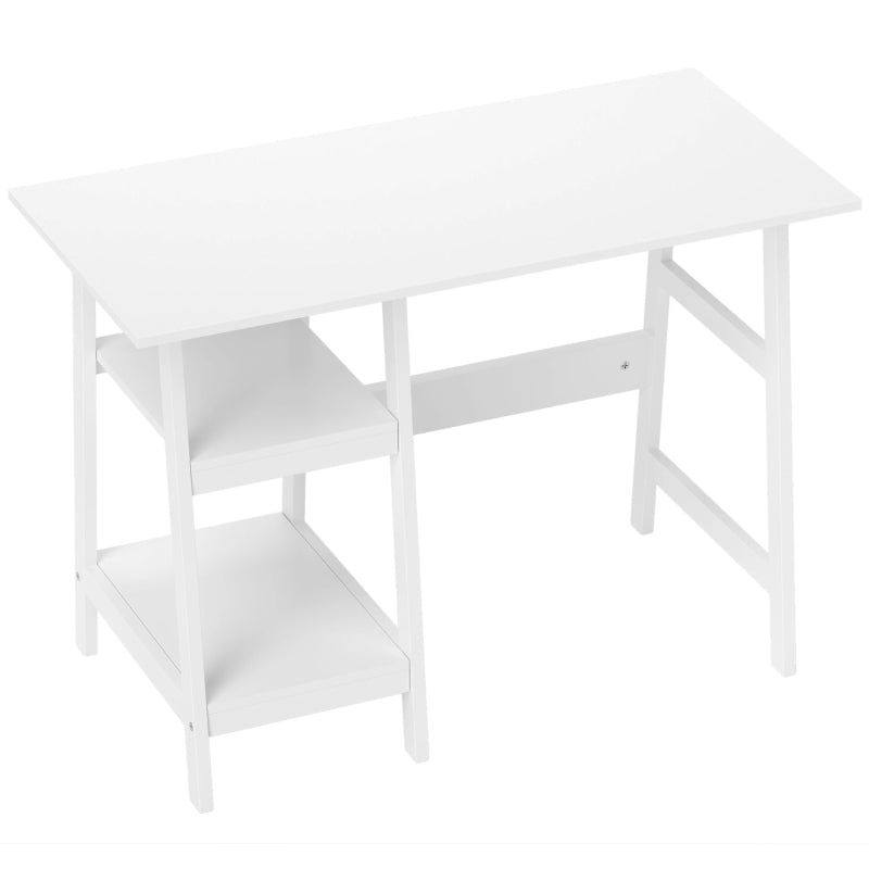 Home Office Desk – Compact Study Table with Storage, White