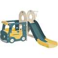 Children’s 4-in-1 Outdoor Play Equipment with Slide, Bus, Ladder & Basketball Hoop