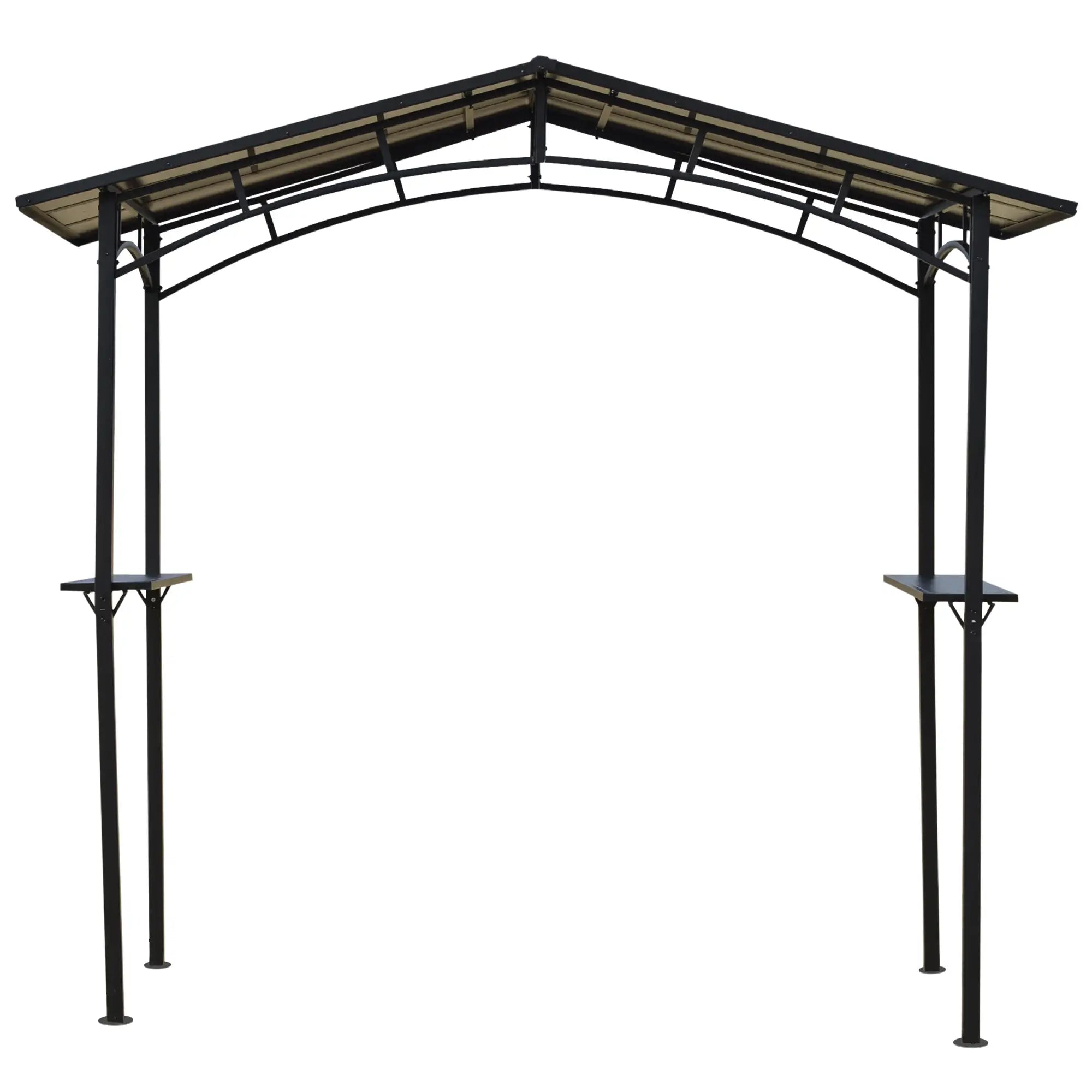 Protective Outdoor BBQ Gazebo with Hardtop Roof and Shelves – Aluminum Frame, 8x5ft