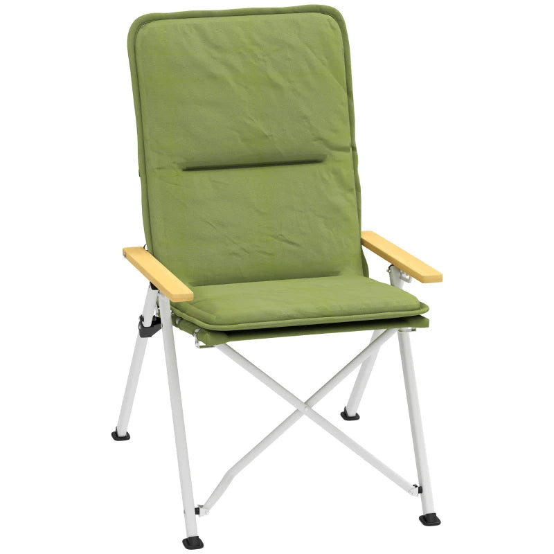 Folding Camping Chair – Padded & Portable with Bag, Green