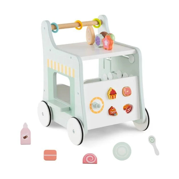 Kids’ Ice Cream Cart Toy with Fun Accessories and Easy-Glide Wheels