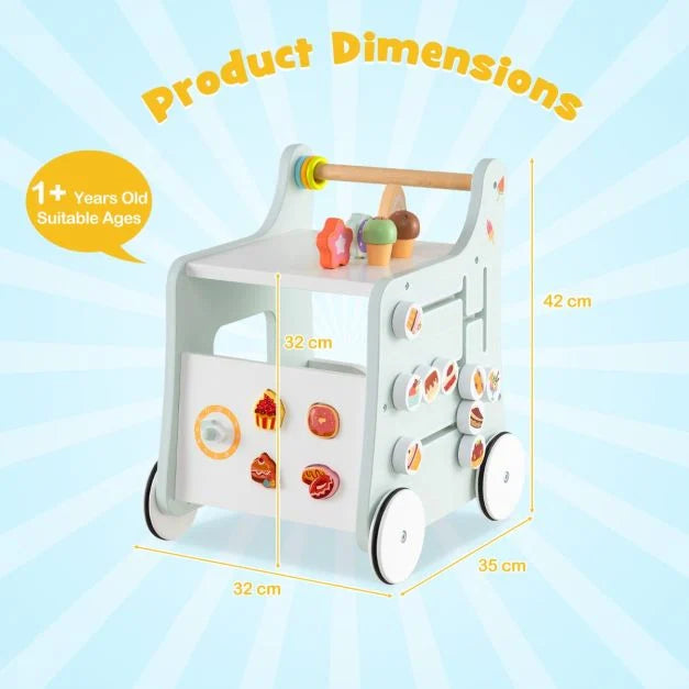 Kids’ Ice Cream Cart Toy with Fun Accessories and Easy-Glide Wheels