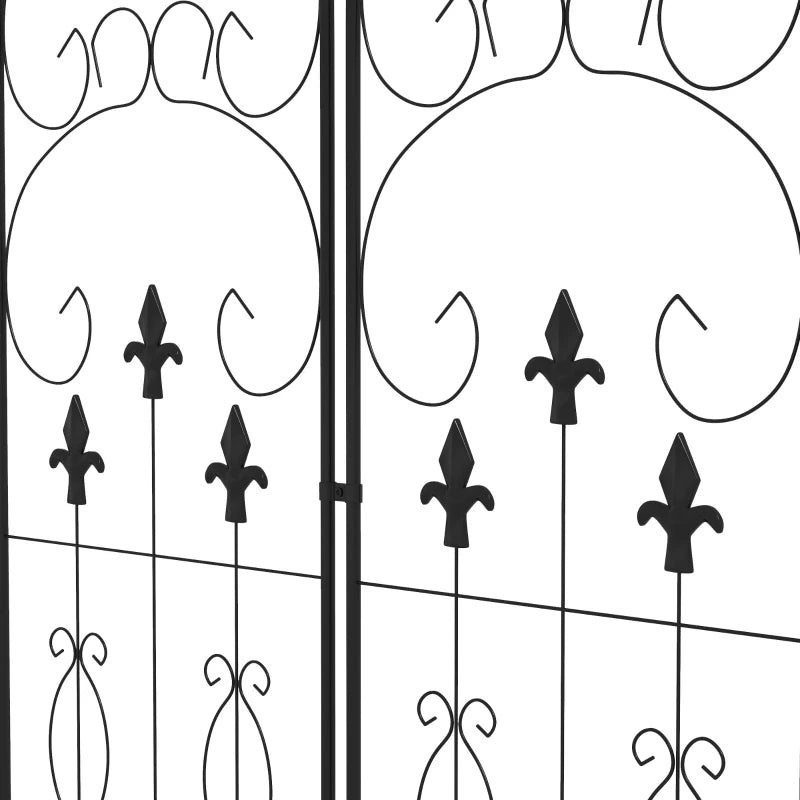 Garden Trellis Set of 2, Metal Climbing Plant Support with Scroll Pattern