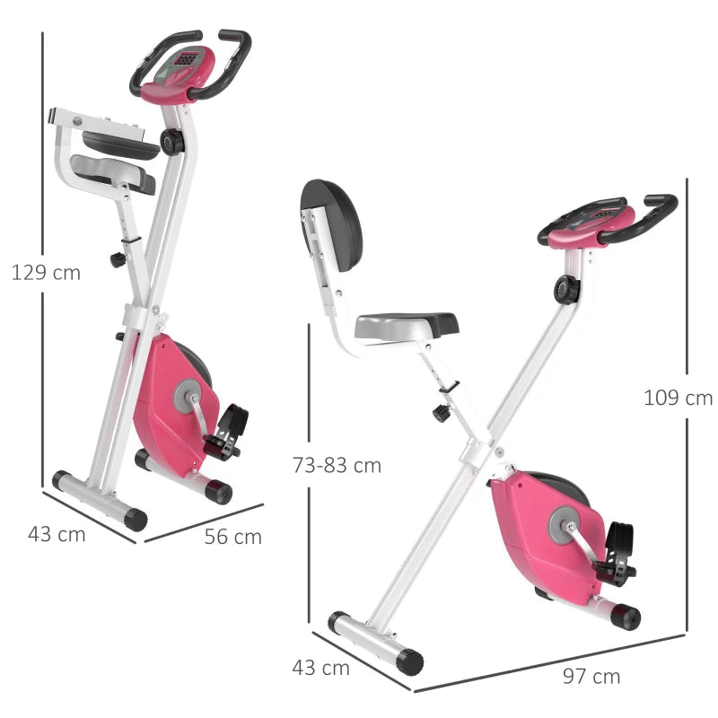 Foldable Exercise Bike with Pulse Sensor & LCD Monitor