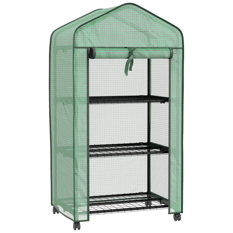 Three-Tier Mini Greenhouse with Sturdy Frame for Efficient Indoor and Outdoor Plant Growing