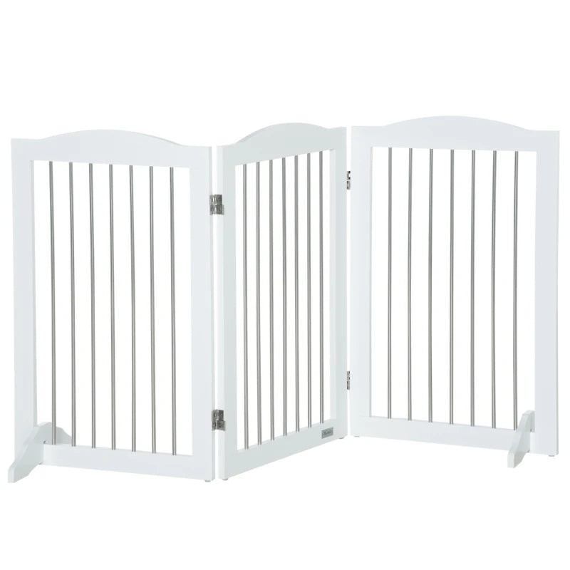 White Foldable Dog Gate for Staircases & Hallways