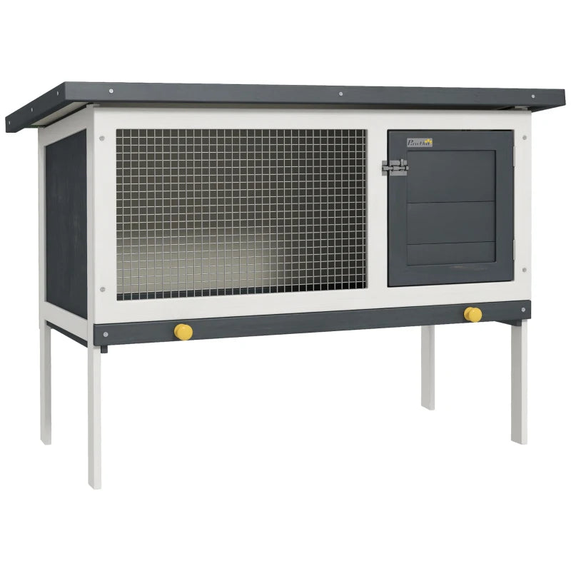 Wooden Rabbit Hutch with Asphalt Roof – Outdoor