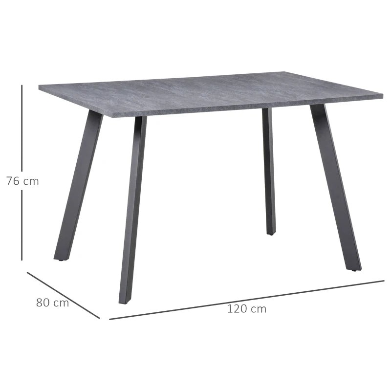 Modern Dining Table – Dark Grey Rectangular Top & Metal Legs