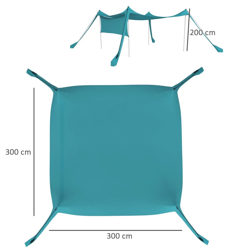 Portable Beach Tent with Removable Sidewall – Sky Blue