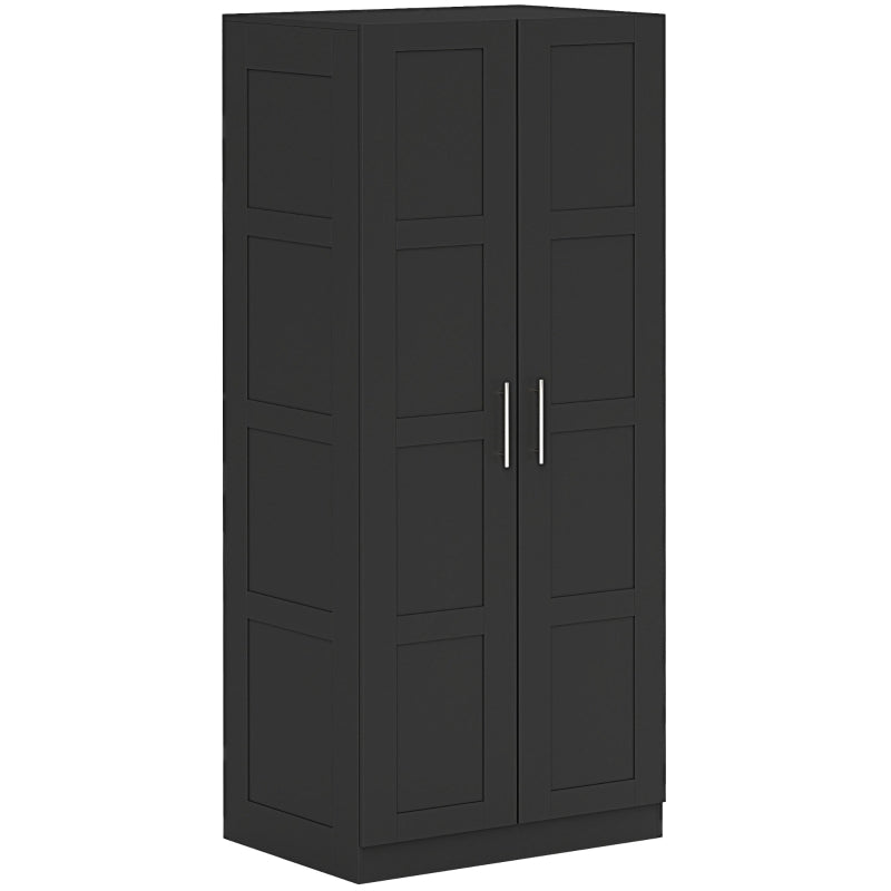 Double Door Wardrobe with Shelving – Black Bedroom Closet