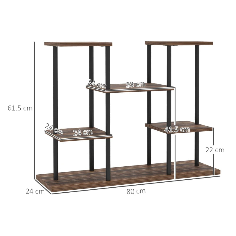 Four-Tier Wooden Plant Stand – Outdoor Garden Display Shelf for Pots & Planters