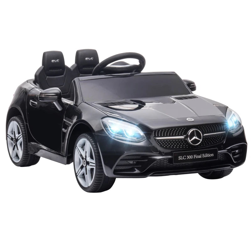 Benz SLC 300 Licensed 12V Kids Electric Ride-On with Remote, Horn & Music - Black