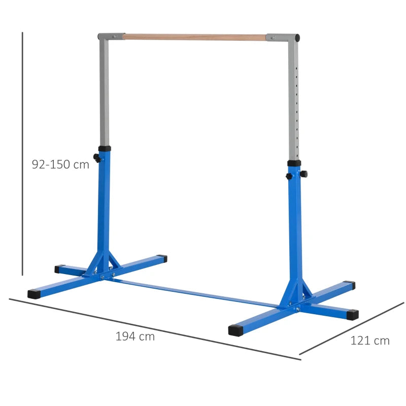 Blue Adjustable Horizontal Bar for Kids – Gymnastics & Fitness High Bar