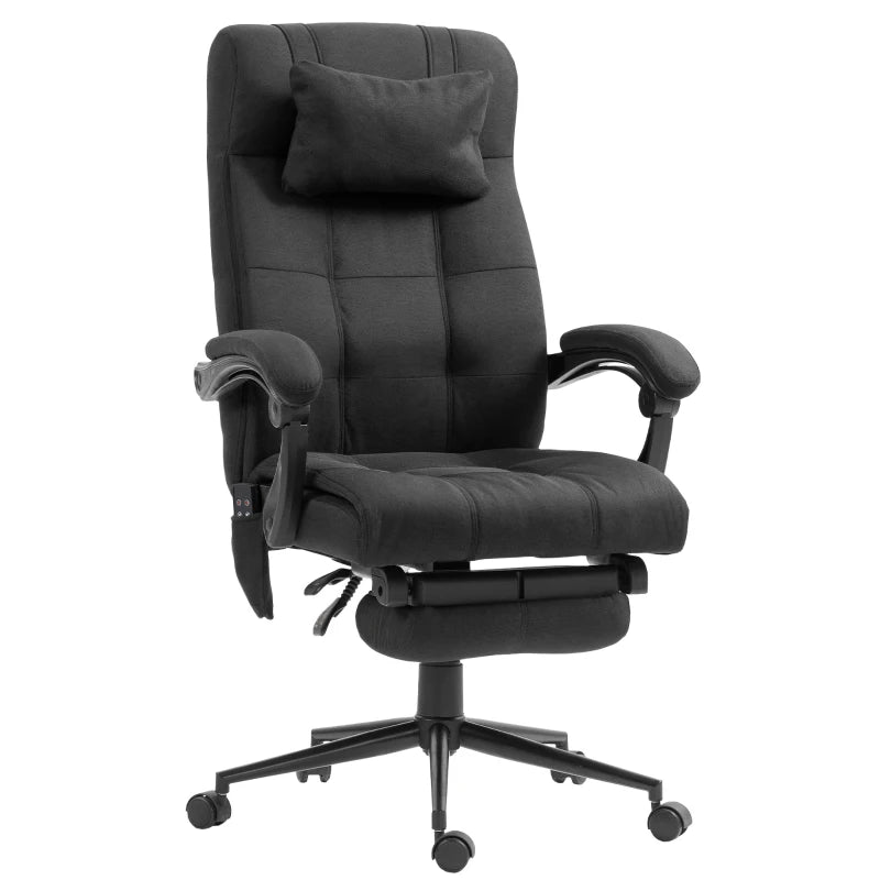 Black Computer Chair – Adjustable Height, Massage, Heat & Footrest