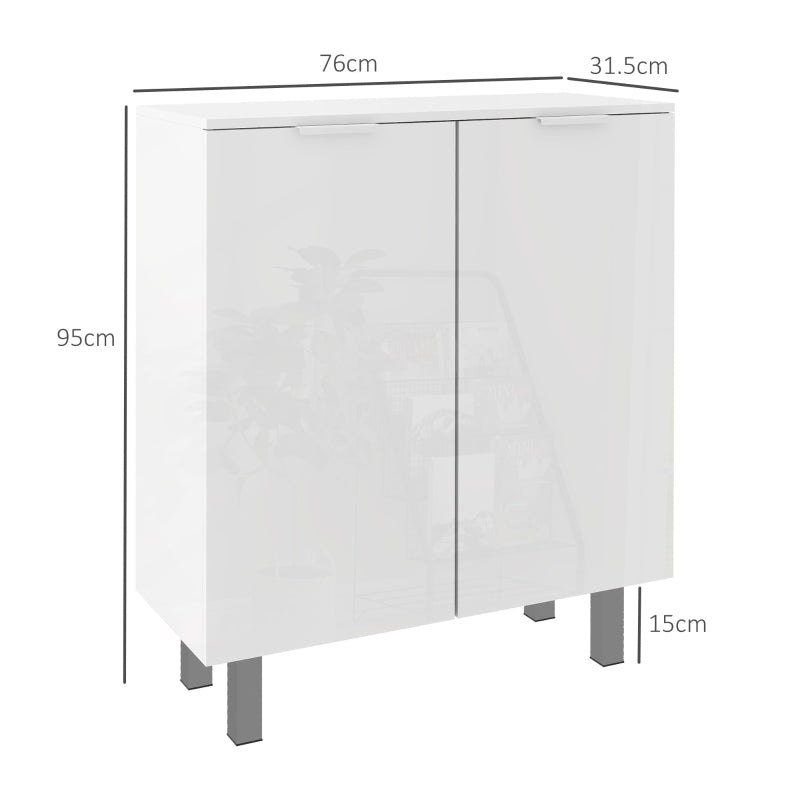 White Shoe Cabinet – 5-Tier Storage Cupboard for Footwear